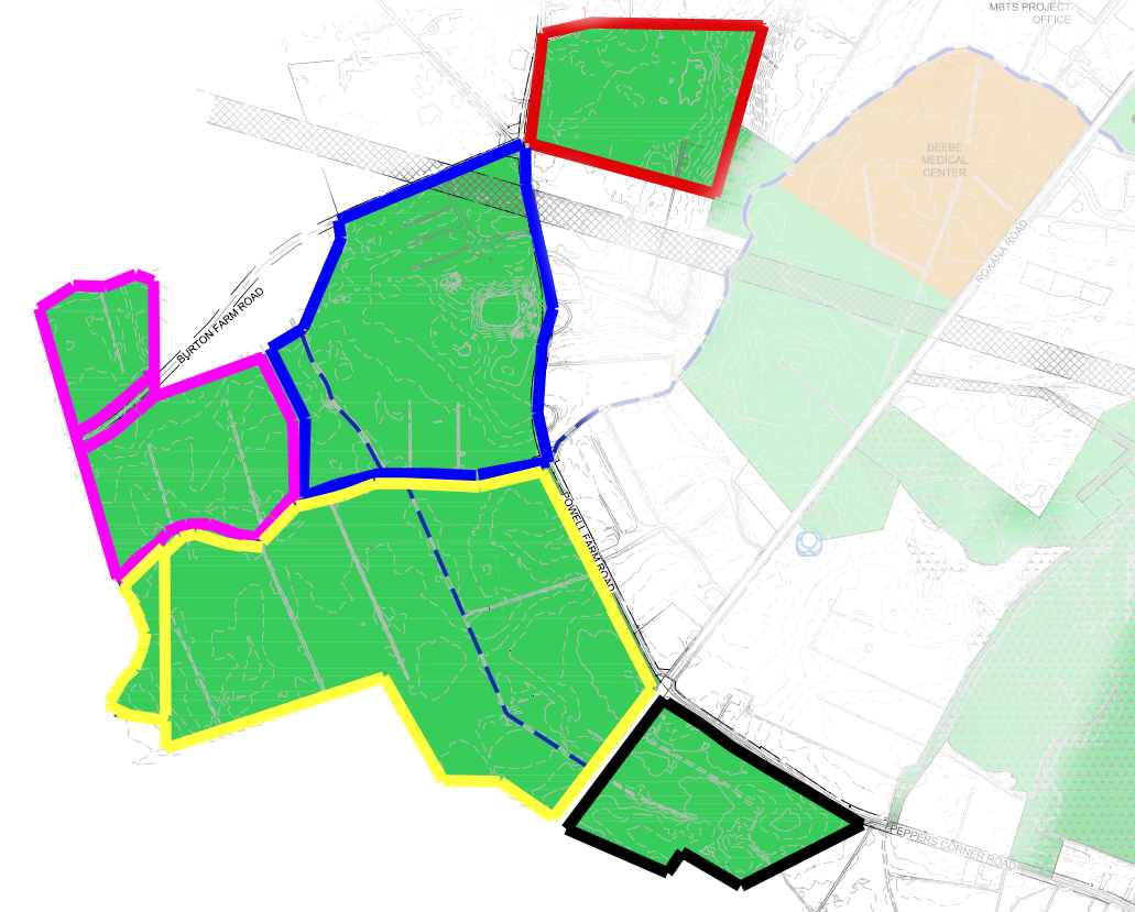 Parcel outlines for Phase III